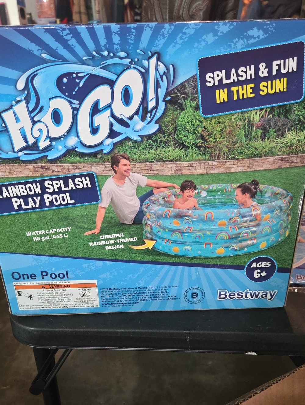 Bestway H2O GO! Rainbow Splash Play Pool - Blue